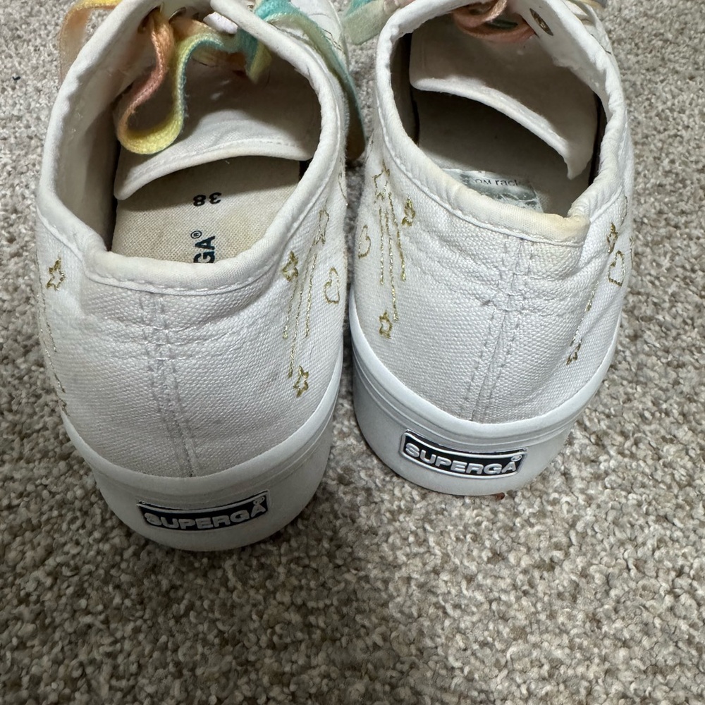 Superga Women's 2790-Embroidery Laced Beaded Rainbow Sneaker - Picture 6 of 11